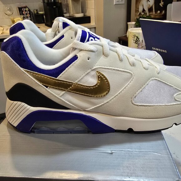 Nike Air Max 180 Concord Summit White Metallic Gold FJ9259-101 sz 10 Men's NEW - Picture 1 of 16
